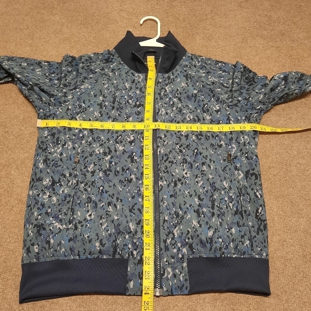 Athleta Women's Brooklyn Bomber Jacket Blue Speckled Camo Medium - Picture 7 of 7